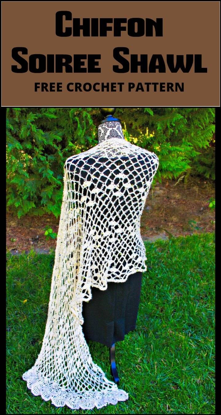 crochet chiffon soiree shawl